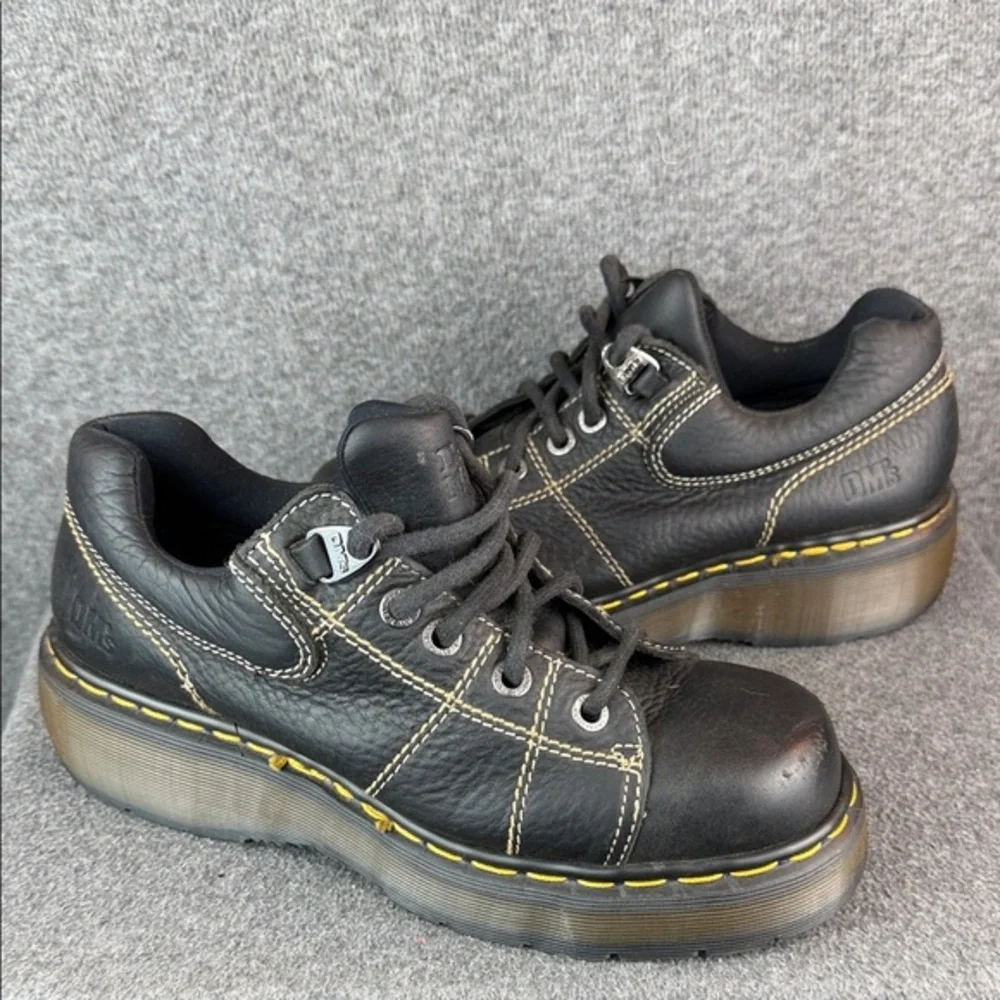 Vintage Y2K Dr. Martens Black Leather Derby Chunky Platform Shoes‎ Size 8